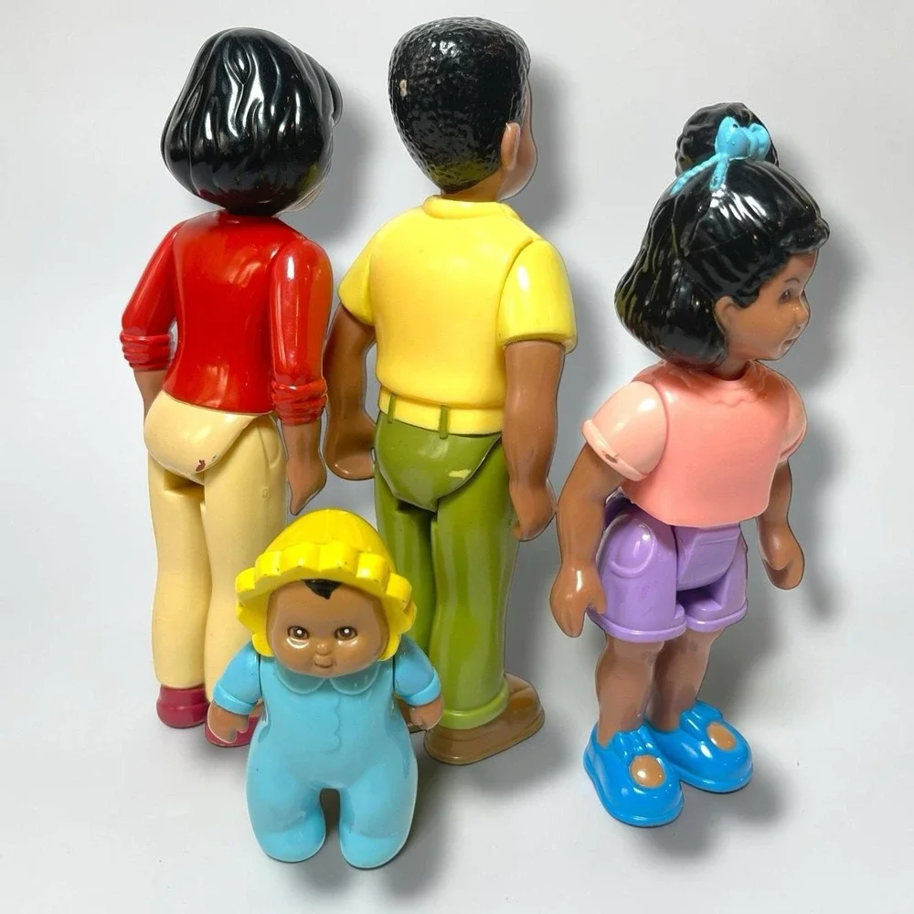 4 Vintage Little Tikes Grand Mansion Dollhouse African American Family Figures